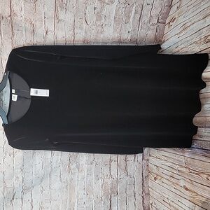 Gap black velour long sleeve midi dress small nwt